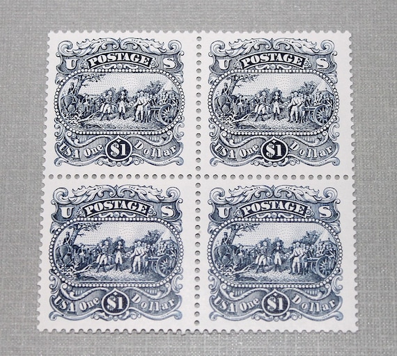 FIVE 1-dollar Saratoga Stamps | Pack of 5 Vintage Unused