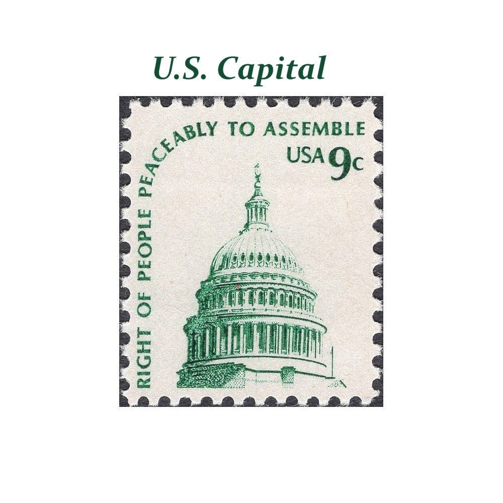 TEN 9c U.S. Capital Dome Stamp .. Vintage Unused Postage Stamps ...