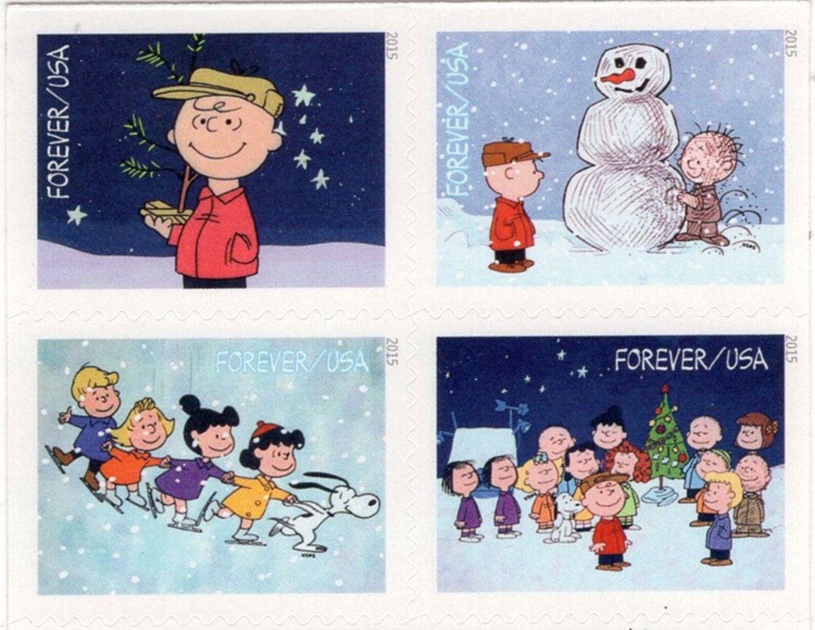 Sheet of 20 Charlie Brown Christmas Forever Stamps Vintage | Etsy