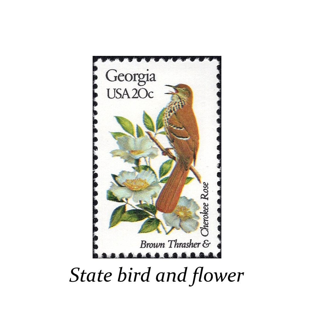 22c GEORGIA Statehood Stamp Vintage Unused US Postage Stamp Pack of 10  Stamps Oak Tree Southern Bride Savannah Atlanta 