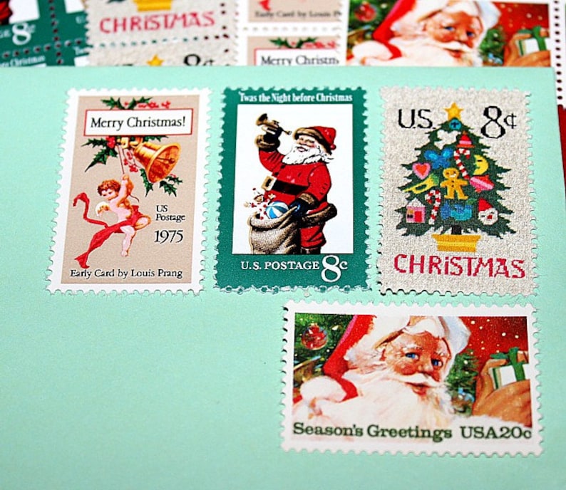 Christmas Postage Stamps .. CHRISTMAS PAST .. Unused Vintage Etsy