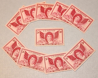 Pak van 50.. 3c Francis Scott Key.. Vintage ongebruikte Amerikaanse postzegels | Volkslied | Sterrenspangled banner | Oude glorie | Ft McHenry
