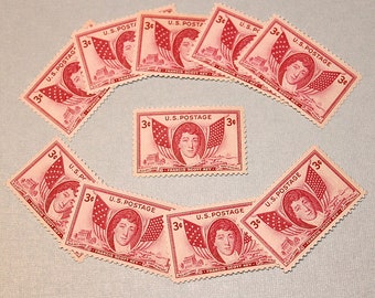 Packung mit 50 .. 3c Francis Scott Key .. Vintage unbenutzte US Briefmarken | Nationalhymne | Sternenbanner, Girlande Alte Herrlichkeit | Ft McHenry