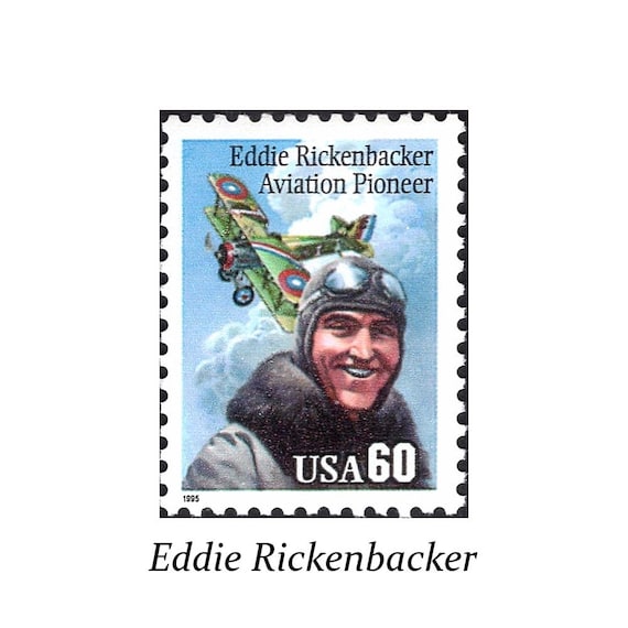 Pack of 5 Stamps .. 60c Eddie Rickenbacker .. Vintage Unused