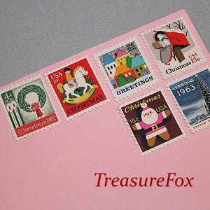 Kleine CHRISTMAS Briefmarken | 73c Kosten |  Vintage unbenutzte US Briefmarken für Sie um 5 Weihnachtsbriefe oder Weihnachtskarten zu verschicken