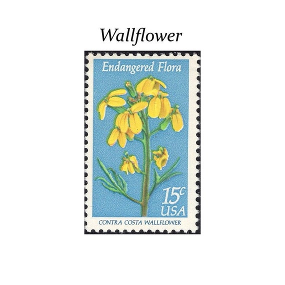 TEN 15c Wallflower Stamp Vintage Unused US Postage Stamps Yellow Tropical  Flowers Wedding Flowers Boho Wedding Stamps for Mailing 