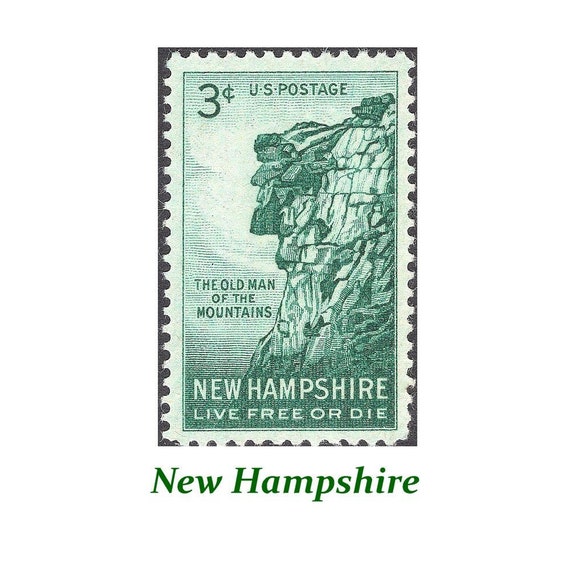2 U.S NEW HAMPSHIRE MINT CONDITION STAMPS THE OLD MAN OF THE MOUNTAIN 