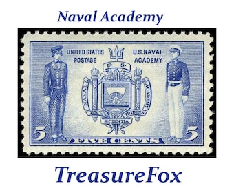 5c US Naval Academy 1937... Pack van 5 postzegels... Vintage ongebruikte postzegels | Annapolis | Leger-Marine Spel | Amerikaanse marine | Maryland | West punt