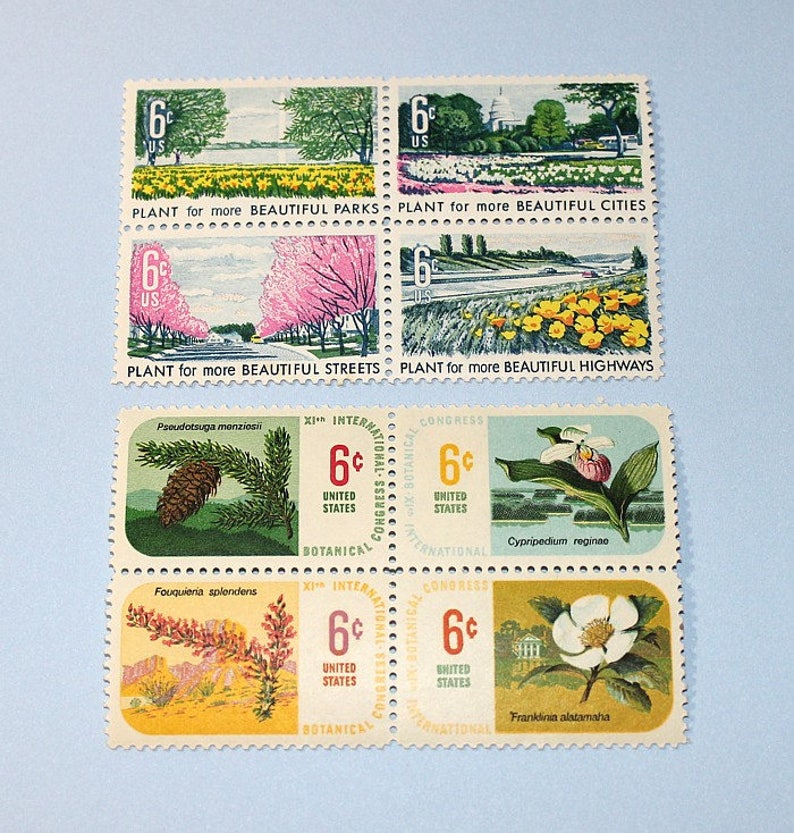 Botanical Beauties .. Unused Vintage Floral Postage Stamps mail 10 letters 68c rate for your special mailings and Wedding Invitations image 2