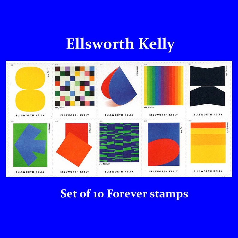 Set of 10 Ellsworth Kelly Forever stamps / Mail Wedding Etsy