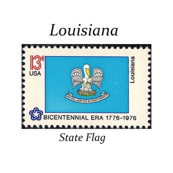 TEN 13c Louisiana State Flag stamp | Vintage Unused US Postage Stamps | New  Orleans | Jazz Wedding | NOLA | Jazz Music | Stamps for mailing
