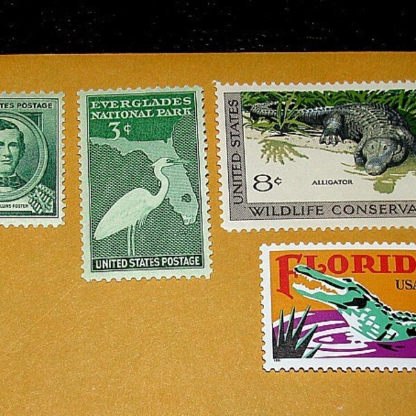 FLORIDA GATORS .. Vintage MINT Postage Stamps .. Enough to mail 10 letters