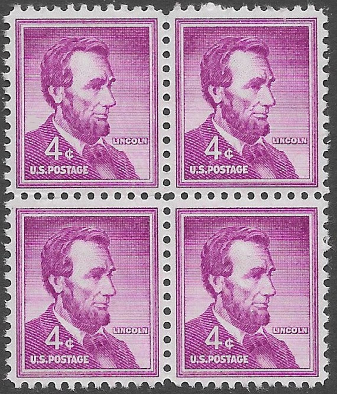 Pack of 20 .. 4c Abraham Lincoln stamp of 1954.. Vintage Etsy