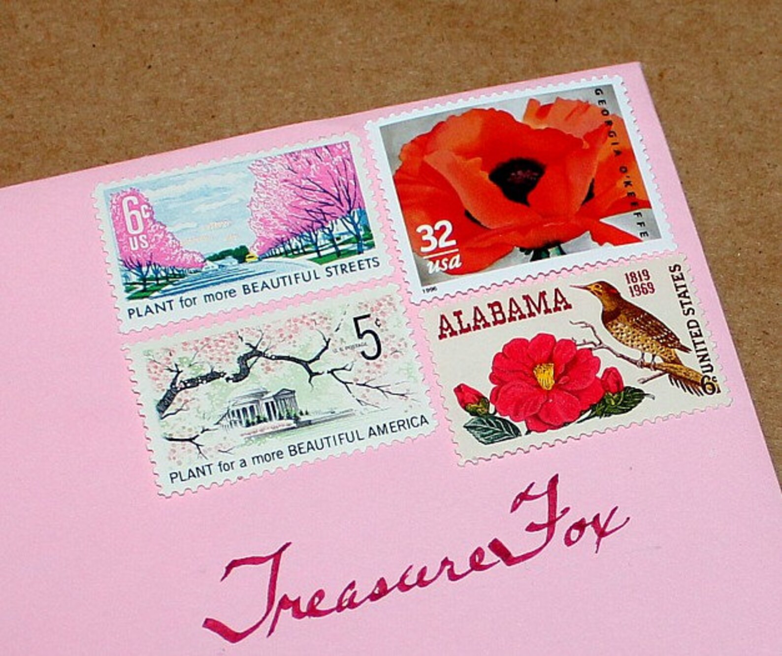 Floral Delight .. Unused Vintage Postage Stamps .. Enough to Etsy