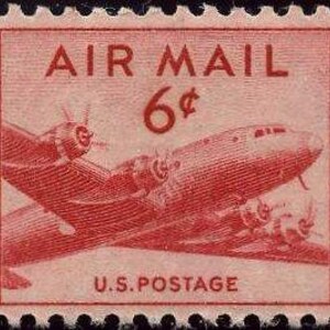 SELLOS DE CORREO AÉREO ROJO también .. Sellos postales vintage no utilizados.. correo 5 cartas. Emilia Earhart, Hawái, aviones y viajes, Vacaciones por aire.