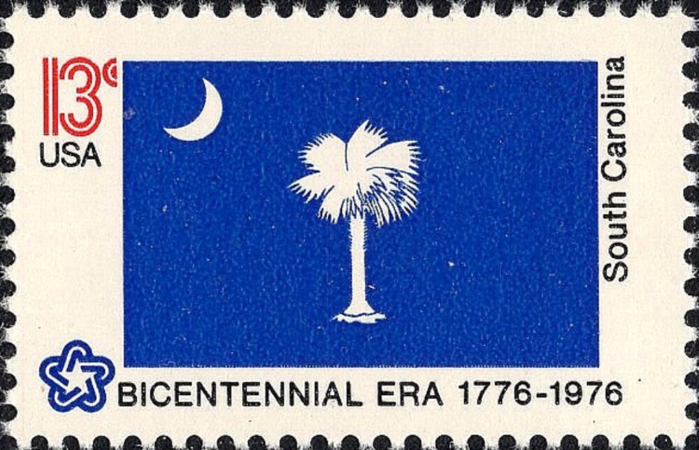 TEN 13c South Carolina State Flag Stamp | Vintage Unused US Postage ...