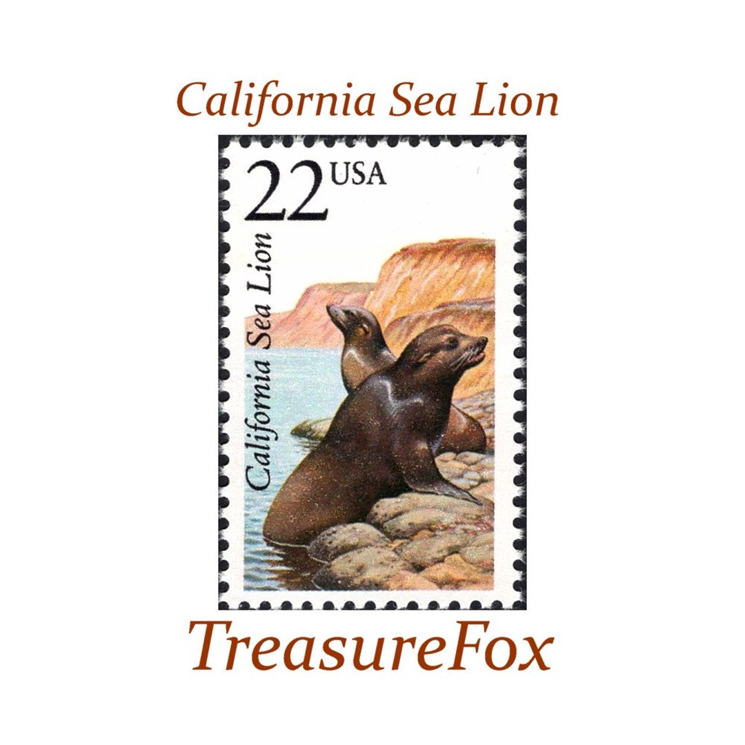 Five 22c California Sea Lion Stamp | Unused US Postage Stamp | Pack of ...