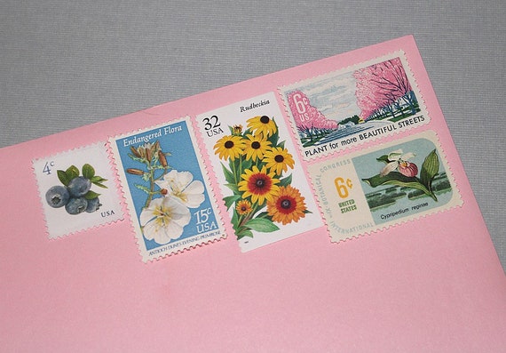 Botanical Beauties .. Unused Vintage Floral Postage Stamps Mail 10 Letters  68c Rate for Your Special Mailings and Wedding Invitations 