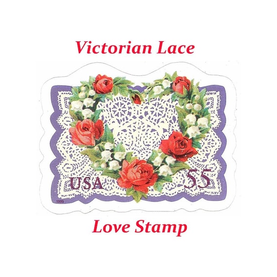 FIVE 55c Victorian Lace LOVE Stamps .. Unused US Postage Stamps