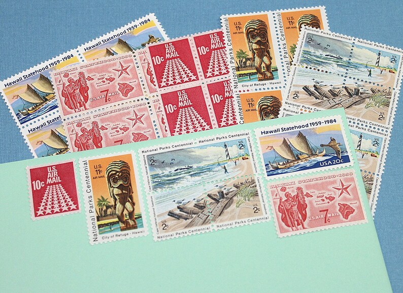 Aloha HAWAII Too .. Unused Vintage US Postage Stamps Mail 10 Etsy