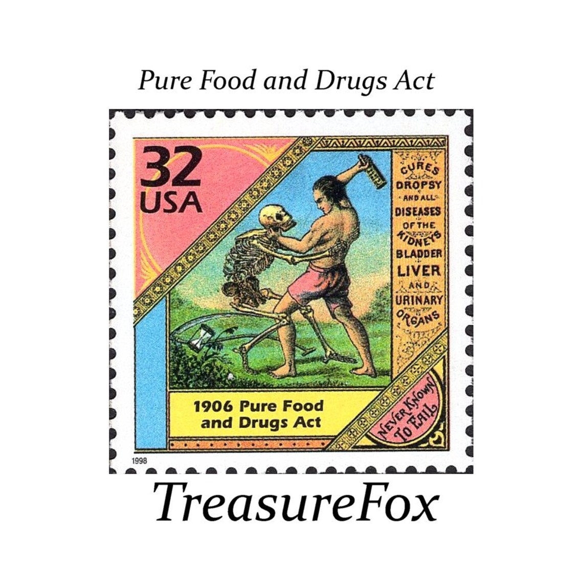 Five 32c Food and Drugs Act Stamps .. Unused US Postage Stamps Etsy