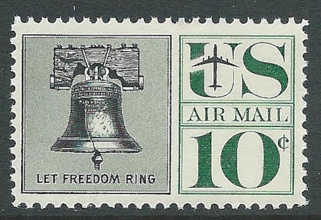TEN 10c Liberty Bell Airmail Stamp .