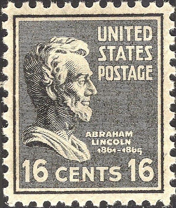 米国ビンテージ使用済切手　4￠リンカーン 米国ビンテージ切手リンカーン。 米国ビンテージ使用済切手 4