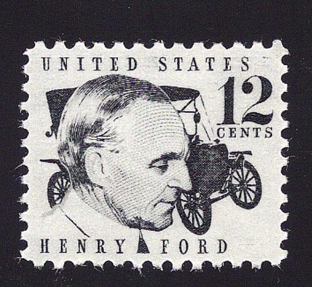 Vintage Unused US Postage Stamp 12c Henry FORD and Model T Stamp 1968