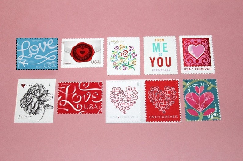 10 Different 55c Forever LOVE stamps .. MINT US Postage Stamps Etsy