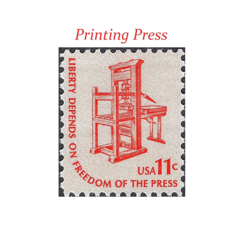 TEN 11c Printing Press stamp .. Vintage Unused Postage Stamps Etsy