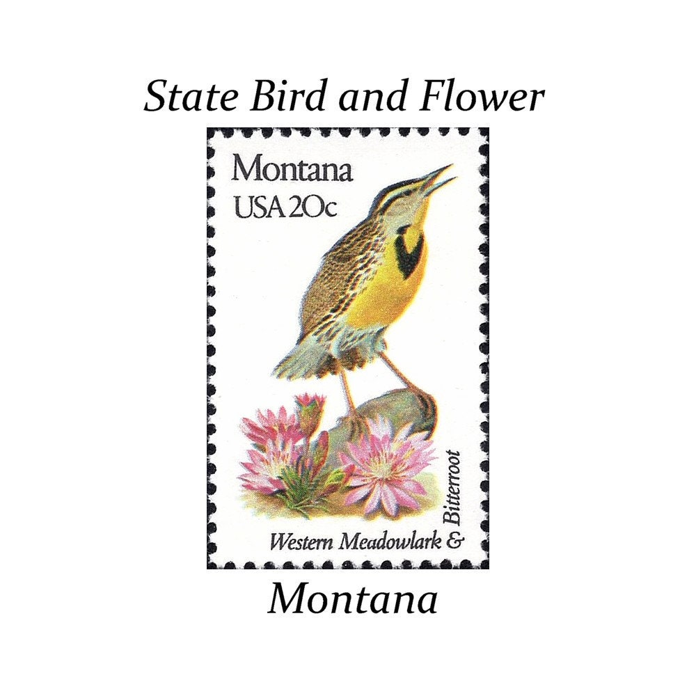 Five 20c OHIO State Bird and Flower Stamp Vintage Unused US
