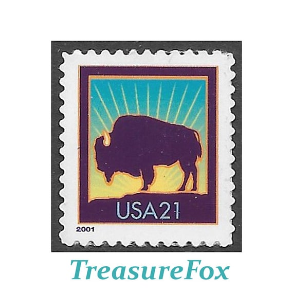 TEN 21c Buffalo Stamps .. Unused US Postage Stamps .. Pack of Etsy