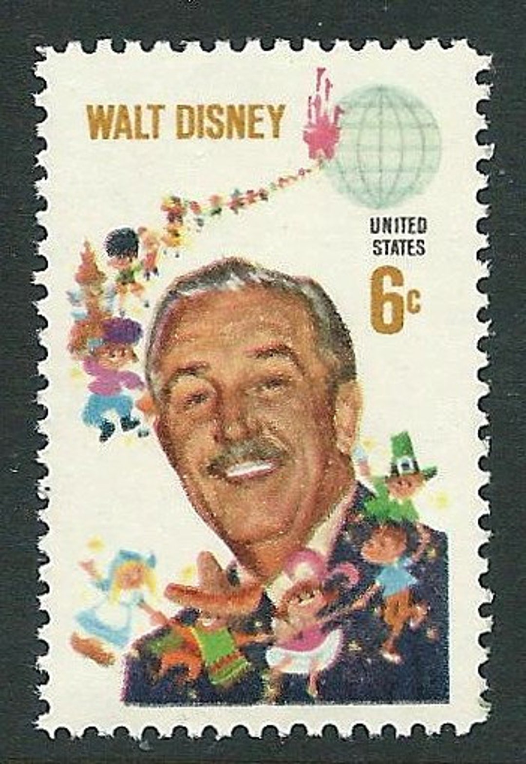 Vintage Unused US Postage Stamp 6c WALT DISNEY Stamp of 1968.. Pack of