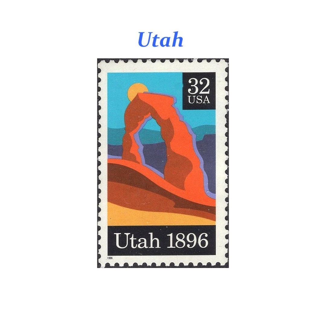 32 セント ユタ州切手 | 未使用ヴィンテージ切手 | 切手 10 枚パック