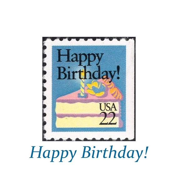 Five 22c Happy Birthday Stamp | Unused US Postage Stamps | Pack of 5 stamps  | Birthday Cake & candle | Special Occasion | Stamps for Mailing