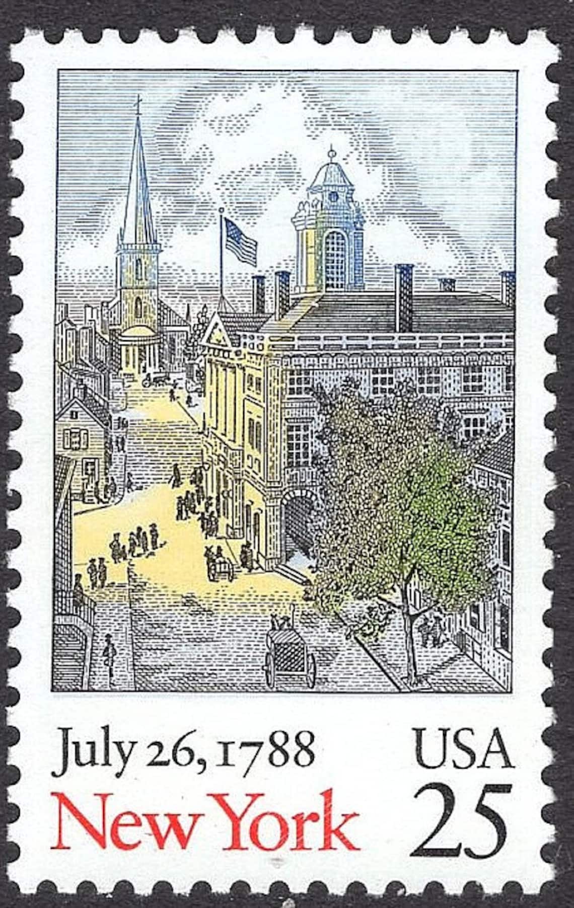25c New York Statehood Stamp Vintage Unused Postage Stamp Etsy