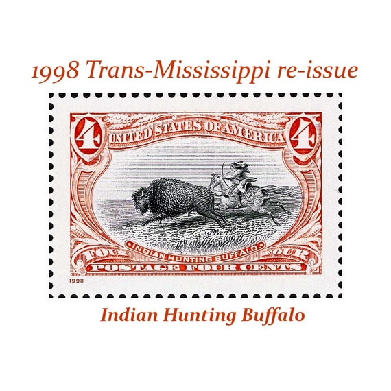Five 4c Indian Hunting Buffalo Stamp .. Vintage Unused US Etsy