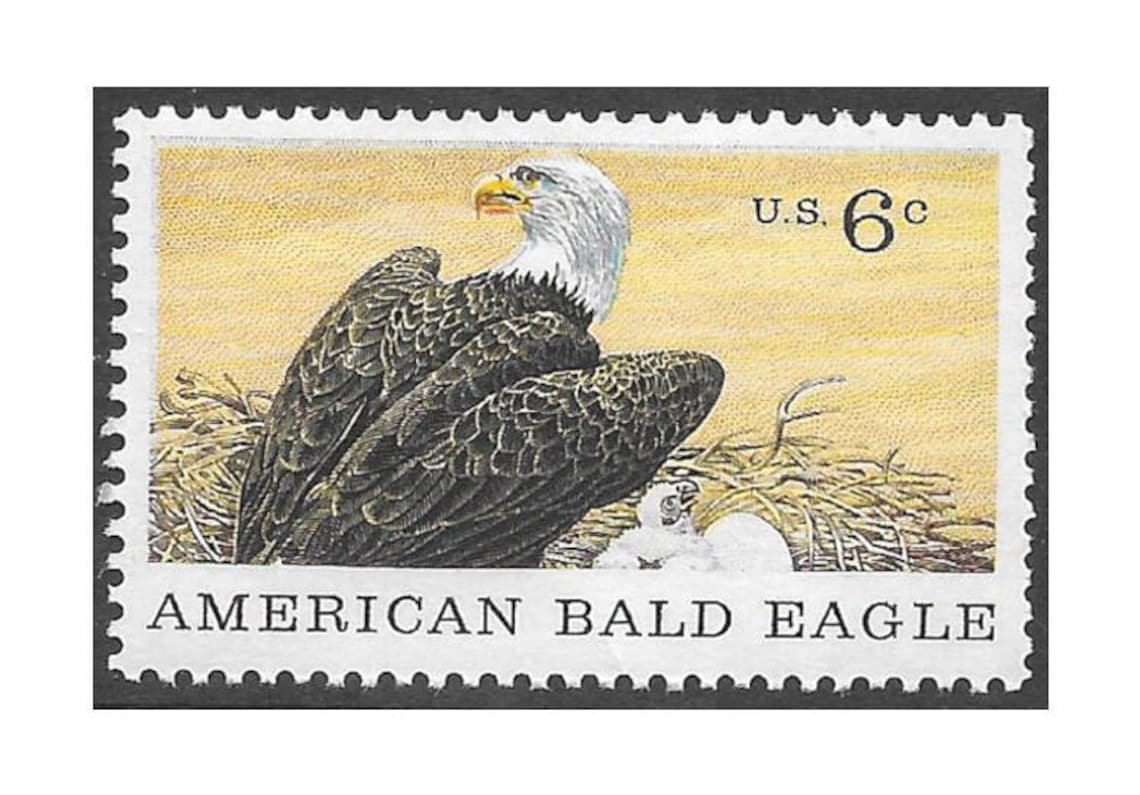 TEN 6c American Bald Eagle Stamps .. Vintage Unused US Postage Etsy