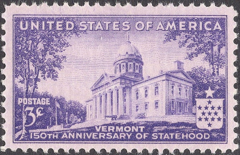 3c Vermont Statehood Stamp .. Unused US Postage Stamps .. Pack Etsy