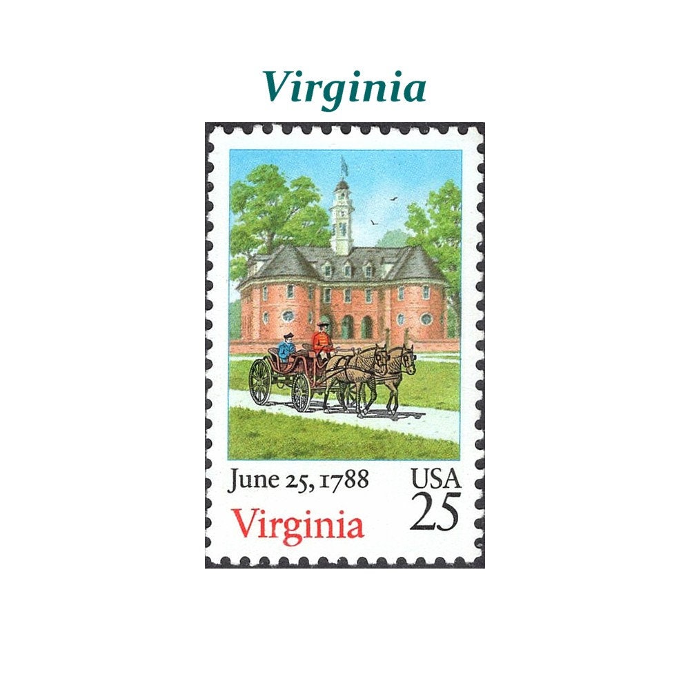 25c Virginia Statehood Stamp Vintage Unused Postage Stamp Etsy