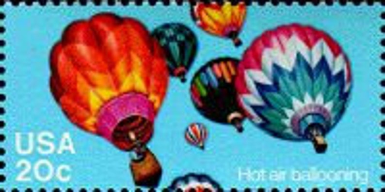 Vintage MINT 20 cent postage stamps .. 50 HOT AIR Balloons Stamps image 3