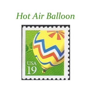 VINTE Selos de Balão de Ar Quente de 19c | Selos postais antigos sem uso. | Correio de Balão | Balão de Ar Quente | Aniversário Infantil | Arco-íris | DIVERSÃO!