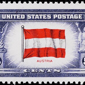 TEN 5c Flagge von Österreich .. Unben. US Briefmarken.. 10er Pack Stempel Bavaria Klang der Musik Alpen Oktoberfest Ski Hochzeitsreise Bild 2