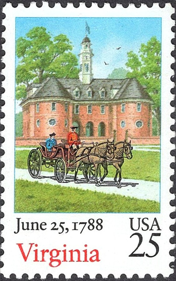 25c Virginia Statehood Stamp Vintage Unused Postage Stamp Etsy