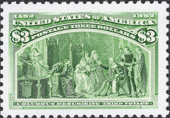 3.00 コロンブスの第 3 航海を記した切手 1 枚 | ビンテージ未使用米国