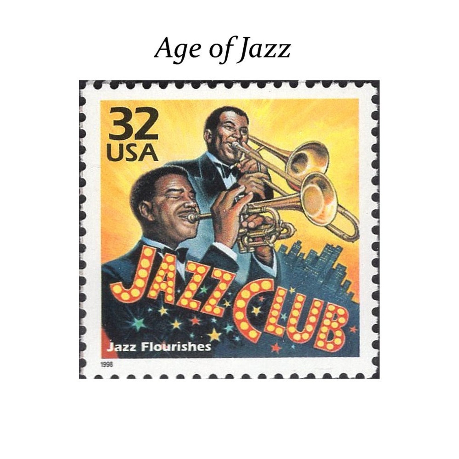 Five 32c Jazz Club Stamps .. Unused US Postage Stamps the Etsy