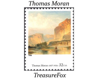 5 枚の 32 セント Asher B. Durand 風景画切手 .. ヴィンテージ未使用