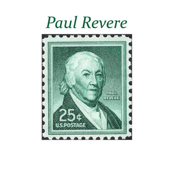 FIVE 25c Paul Revere Stamps Pack of 5 Vintage Unused US Postage