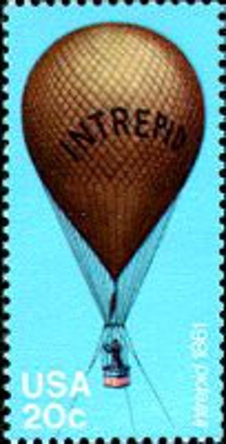 Vintage MINT 20 cent postage stamps .. 50 HOT AIR Balloons Stamps image 2