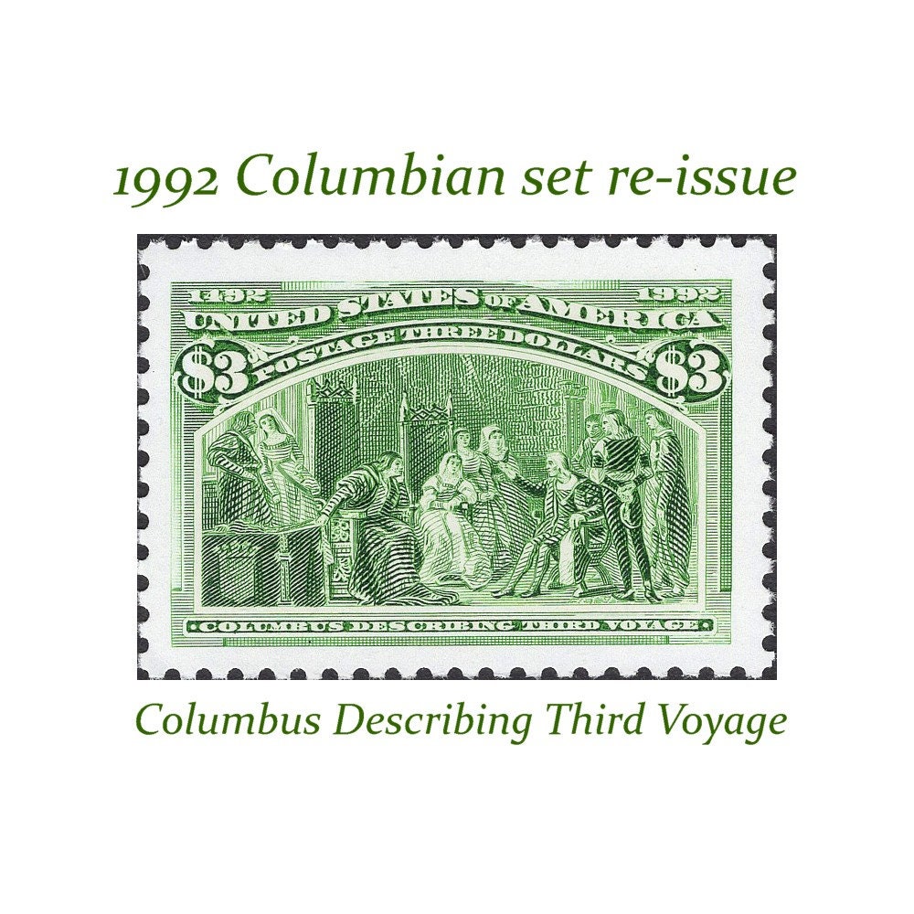 3.00 コロンブスの第 3 航海を記した切手 1 枚 | ビンテージ未使用米国